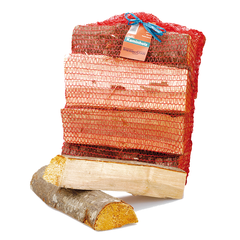 Thermospan® Kaminholz – Palette 90 Netze à 12 dm³ – Gemischtes Hartholz | Ramsauer Brennholz