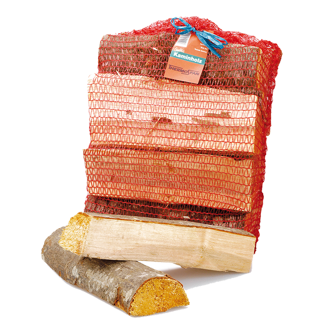 Thermospan® Kaminholz – Palette 90 Netze à 12 dm³ – Gemischtes Hartholz | Ramsauer Brennholz
