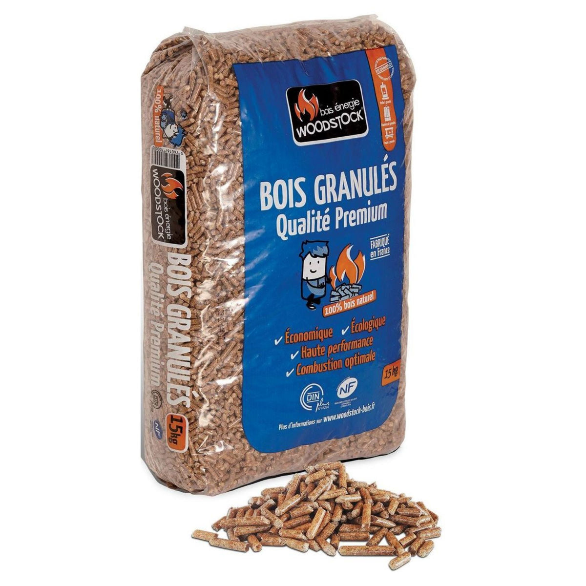 Woodstock Premium-Pellets – 1’170 kg – Palette 78 × 15 kg | Ramsauer Brennholz