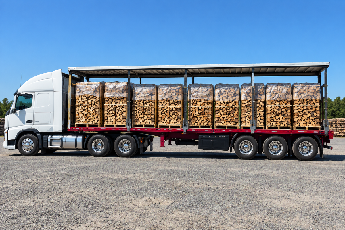 LKW-Ladung Birkenholz 48 Ster – Ramsauer Brennholz Lieferung Schweiz