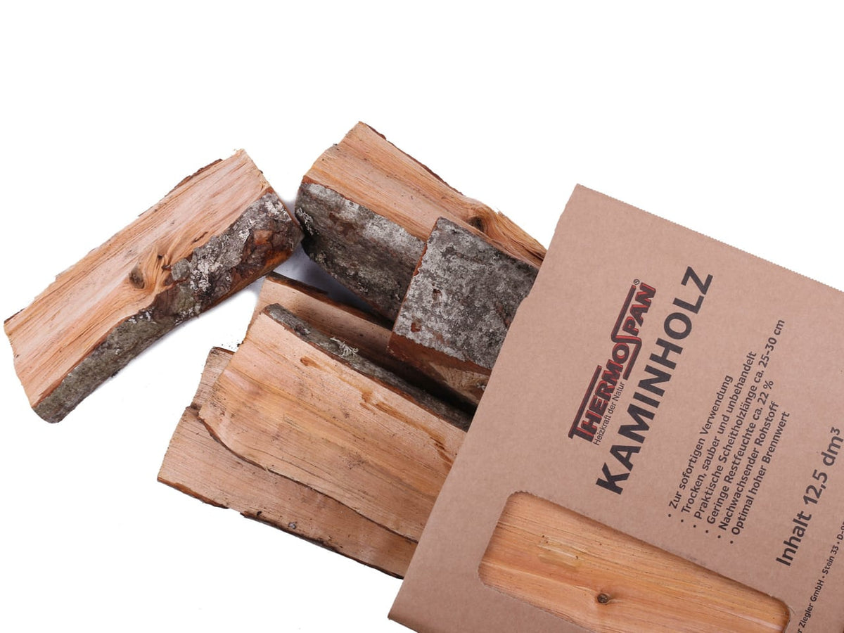 Thermospan® Kaminholz – Palette 72 Netze à 12,5 dm³ – Gemischtes Hartholz | Ramsauer Brennholz